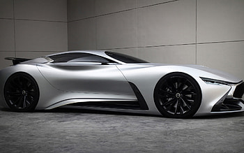 Infiniti Vision Gran Turismo Concept, side view, cars, Infiniti Gran turismo, Infiniti, vehicles, gray cars, concept HD wallpaper