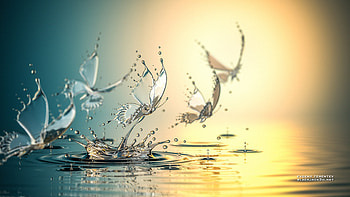 Water butterflies, summer, evgeny terentev, butterfly, splash, water HD wallpaper