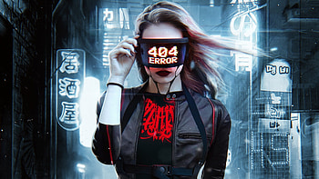 404 error, sci-fi, girl HD wallpaper