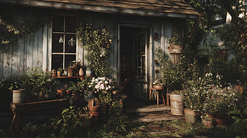 Cottagecore Rustic Garden — Cozy Aesthetic Backyard ( Quad ), Cottagecore, Nature HD wallpaper