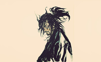 Samurai, ink art, warrior, minimal HD wallpaper