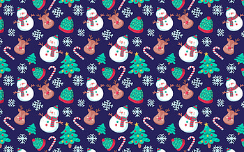 Christmas texture, , Christmas background, winter texture, background with snowmen, winter background, background with deer HD wallpaper