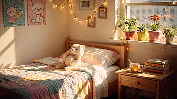 Cutecore Cozy Corner —, Bedroom, Teddy Bear HD wallpaper