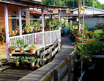 floating garden BRUNEI , landscape, lake HD wallpaper