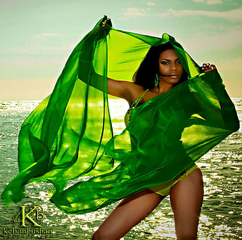 GREEN VEIL, green, veil, woman, sunset, ocean HD wallpaper