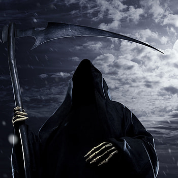 Faceless, Death, Scythe, Rain, Sky, Night . HD phone wallpaper
