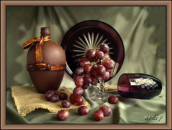 still life, composition, art , fruits, pot, glas, nice HD wallpaper