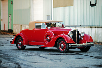 1934 Packard Eight Coupe Roadster, packard, 1934, red, car, roadster HD wallpaper