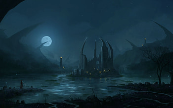 Fantasy, Night, Moon, Lock, Claws, Sword, Knights HD wallpaper