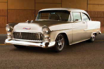 1955 Chevy, bowtie, classic, chevy, 55 HD wallpaper