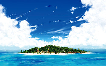 Sky, Nature, Clouds, Palms, Patterns, Island, Bay HD wallpaper