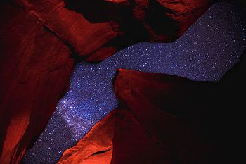 Rocks, starry night, night, nature HD wallpaper