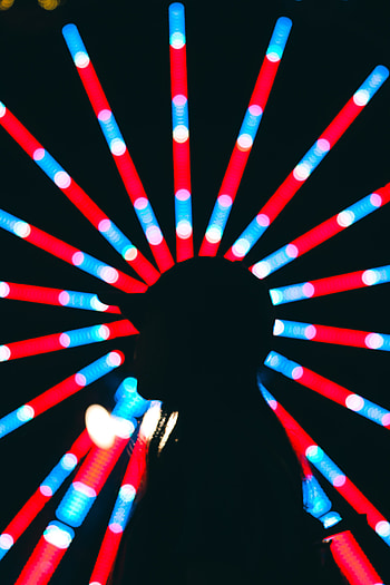 Lights, Dark, Silhouette, Multicolored, Motley, Glow HD phone wallpaper