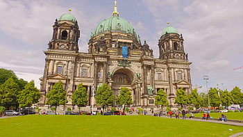 Berlin Cathedral architecture, Tower view, Stunning graphy, Low angle perspective HD wallpaper