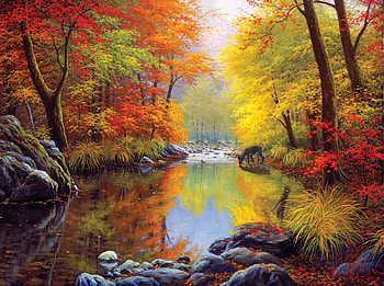 Fawn River, Animals, Fawn, Autumn, River, Deer HD wallpaper