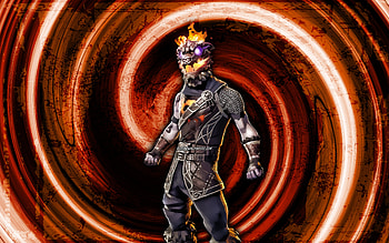 Molten Battle Hound, orange grunge background, Fortnite, vortex, Fortnite characters, Molten Battle Hound Skin, Fortnite Battle Royale, Molten Battle Hound Fortnite HD wallpaper