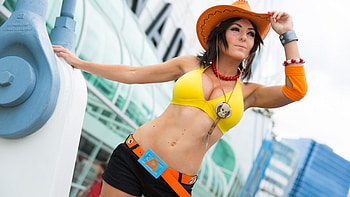 Styling Cowgirl . ., Jessica Nigri, style, cowgirl, fun, brunettes, fashion, outdoors, ranch, girls, women, models, western, hats, female HD wallpaper