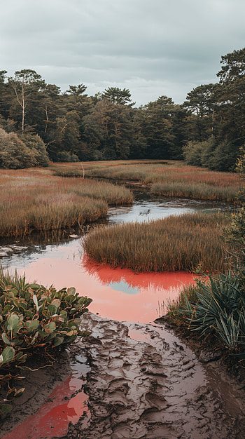 Serene Marsh: A Captivating , landscape, nature, water HD phone wallpaper