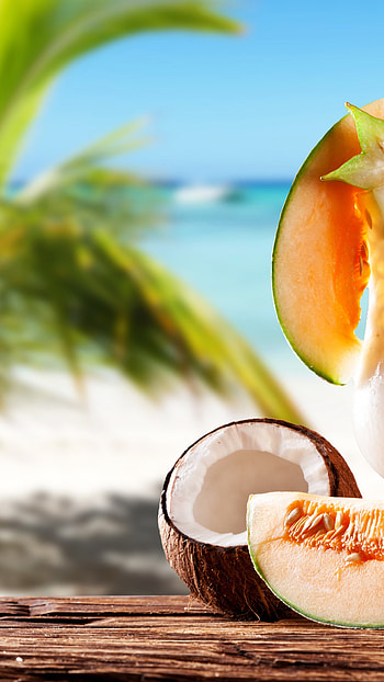 Melon, Coconuts HD phone wallpaper