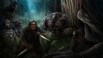 Left 4 Dead L4D Rain Drawing Gabe Newell Knife Zombie thumb HD wallpaper