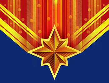 Captain Marvel, Star, Logo, art HD wallpaper