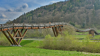 Wooden bridge "Tatzlwurm" – Essing – Germany, man made, bridge HD wallpaper