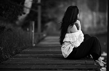You Want Me To Trust You, think, eyes, beautiful, woman, sad, miss, portrait, love, black and white, face, feel HD wallpaper