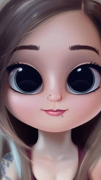 Cute Cartoon Girl, Lovely HD phone wallpaper
