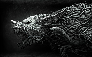 Art, Aggression, , Drawing, Wolf, Teeth HD wallpaper