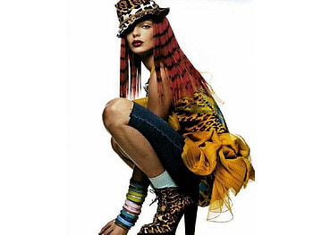 Animal Lover, model, animal print top, animal print hair, animal print hat, animal print boots, people HD wallpaper