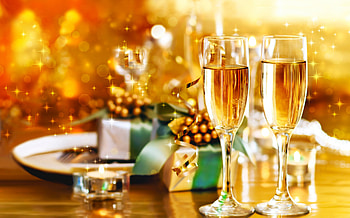 :), champagne, gifts, gold, 2014, party, light, glasses, happy, new year HD wallpaper
