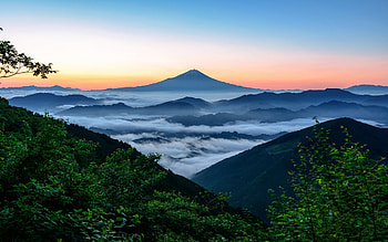 nature, Landscape, Mount Fuji, Japan, Sunrise, Forest, Mountain, Mist / and Mobile Backgrounds HD wallpaper