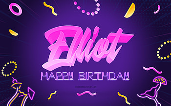 Happy Birtay Elliot, , Purple Party Background, Elliot, creative art, Happy Elliot birtay, Elliot name, Elliot Birtay, Birtay Party Background HD wallpaper