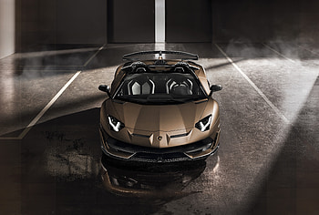 Lamborghini Aventador SVJ roadster, golden HD wallpaper
