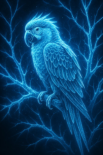 Electric Blue Macaw , parrot, glow, neon, blue HD phone wallpaper