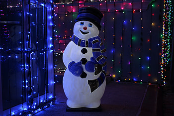 Holidays, New Year, Snowman, Christmas, Illumination, Backlight, Garland, Garlands HD wallpaper