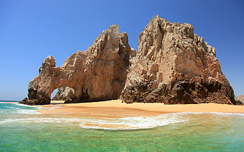Sunny day, sea, sunny, sand, rock, day, stone, nature, sky, water HD wallpaper