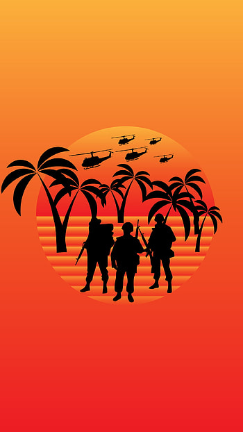 Vietnamese sunrise, sunrise, military HD phone wallpaper