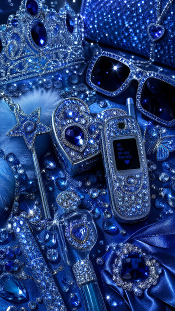 Bedazzled Blue: Royal Glitter , Jewelry HD phone wallpaper