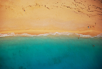 Beach, aerial view HD wallpaper