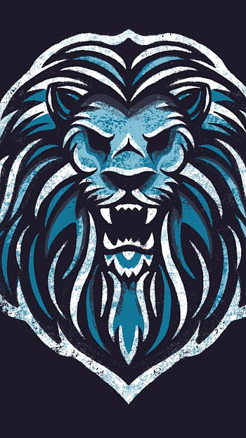 Blue Lion, Lion Logo HD phone wallpaper