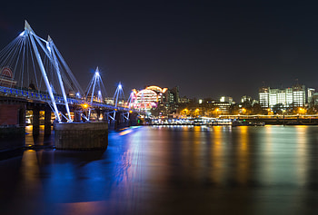 Cities, Rivers, Architecture, Lights, Reflection, Night City, Bridge HD wallpaper