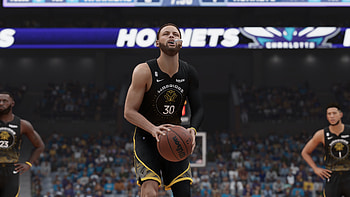 Lebron James & Stephen Curry & Devin Booker, Stephen Curry, video game, NBA 23 HD wallpaper
