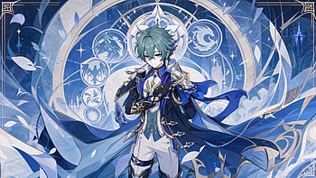 Lohen — Azure Aegis | Celestial Lohen (Genshin) | Lohen, Lohen (Genshin Impact), Anime Boy, Blue Hair, Cape, Magic HD wallpaper