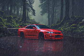 JDM Nissan GT-R in the Rain | Ultra, JDM, vehicle, Nissan GT-R HD wallpaper