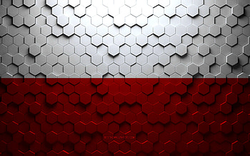 Flag of Thuringia, honeycomb art, Thuringia hexagons flag, Thuringia, 3d hexagons art, Thuringia flag HD wallpaper