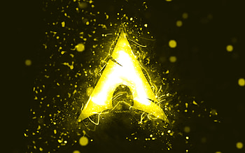 Manjaro yellow logo, , yellow neon lights, Linux, creative, yellow abstract background, Manjaro logo, OS, Manjaro HD wallpaper