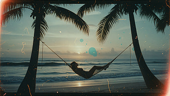 Hammock, Palm Tree, Beach, Silhouette HD wallpaper