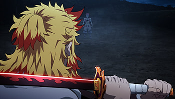 Kimetsu no Yaiba, Demon Slayer: Kimetsu no Yaiba, Kyojuro Rengoku, Akaza (Demon Slayer: Kimetsu no Yaiba), Anime HD wallpaper