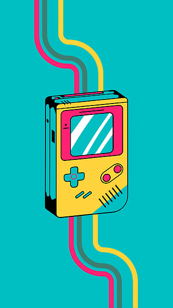 Retro gameboy, magenta, art HD phone wallpaper